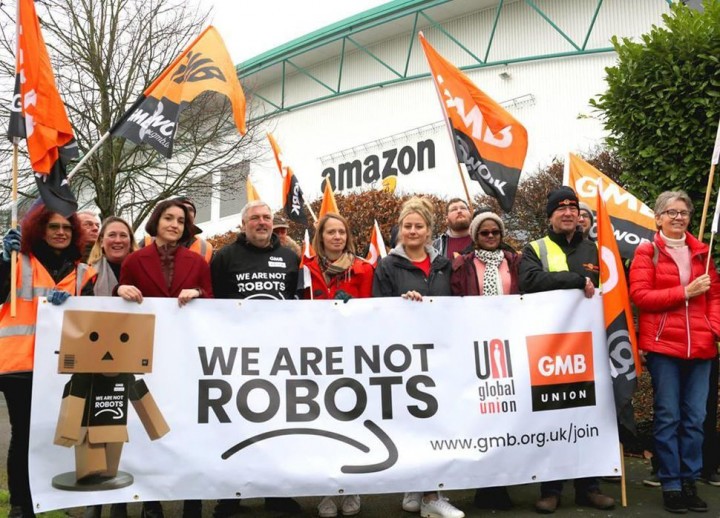 Британский профсоюз, представляющий складских работников Amazon, GMB Union